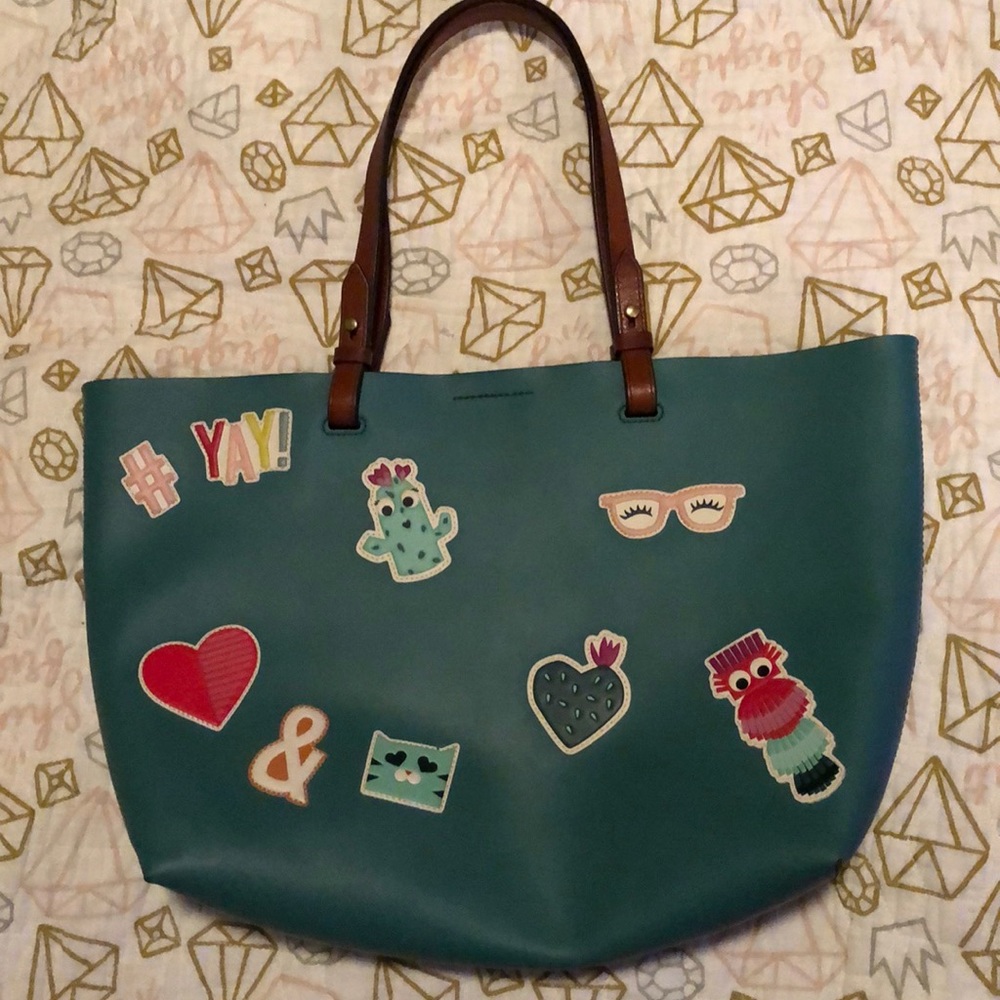 Fossil Mint Sticker Emoji Bucket Purse Summer Bag